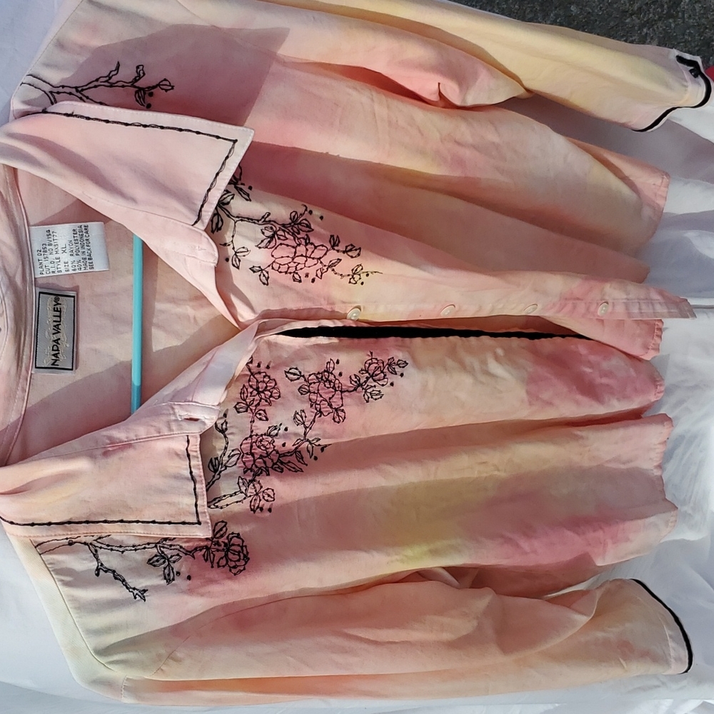 Napa Valley Tie Dye Long Sleeve Button Up XL